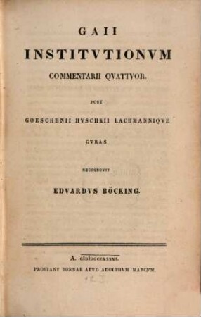 Gaii institutionum commentarii quattuor