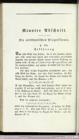 Neunter Abschnitt. Die arithmetischen Progressionen