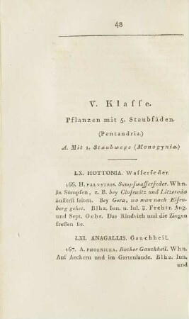 V. Klasse. Pflanzen mit Staubfäden