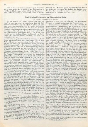 329-339 Dialektisches Kirchenrecht auf ökumenischer Basis