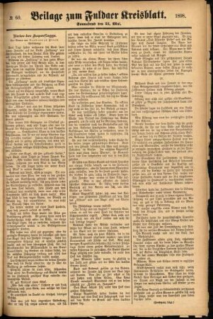 Zweite Ausgabe vom Samstag, den 21. Mai 1898.