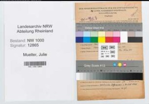 Entnazifizierung Julie Mueller, geb. 10.07.1903 (Postangest.)