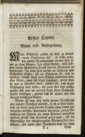Erstes Capitel. Meine erste Auferziehung