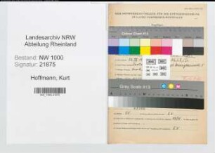 Entnazifizierung Kurt Hoffmann, geb. 22.06.1897 (Lehrer)