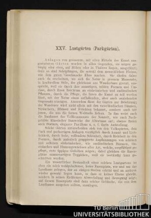 XXV. Lustgärten (Parkgärten).