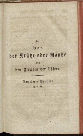 4. Von der Krätze oder Räude und den Flechten der Thiere