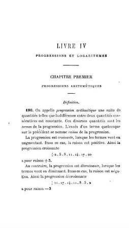 Livre IV. Progressions Et Logarithmes.