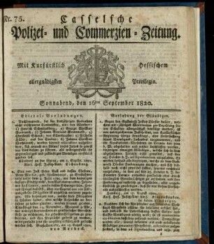 Nr. 75, Sonnabend, den 16ten September 1820