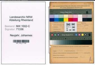 Entnazifizierung Johannes Neujahr, geb. 17.02.1908 (Kaufmann)