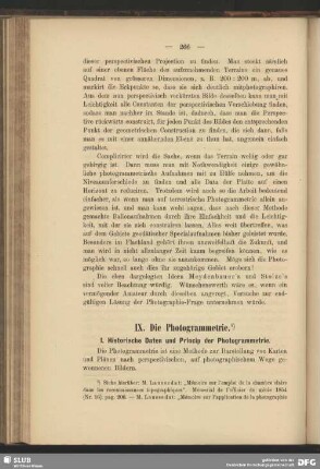 IX. Die Photogrammetrie