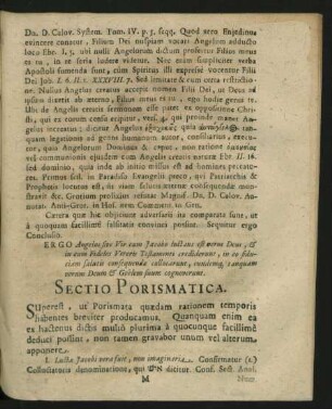 Sectio Porismatica.