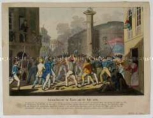 Straßenkampfszene in Paris am 28. Juli 1830