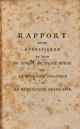 Le comité de salut public à la convention nationale