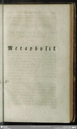 Metaphysik