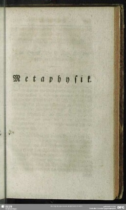 Metaphysik