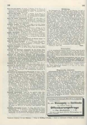 Eingesandte Literatur