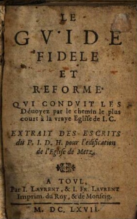 Le guide fidele et reformé