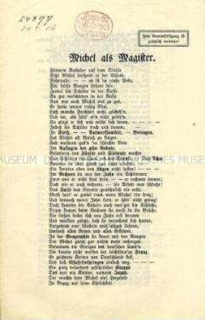 Patriotische Gedichte zum 1. Weltkrieg