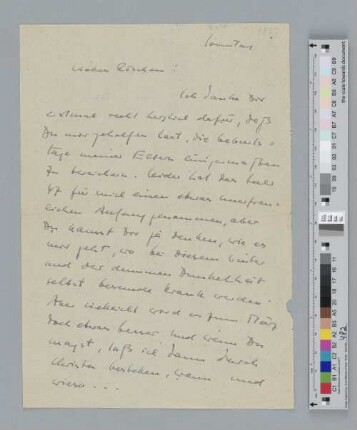 Brief an Rosemarie Hackelberg