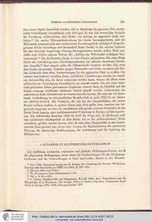 C.1.Rückker zum militärischen Nationalismus