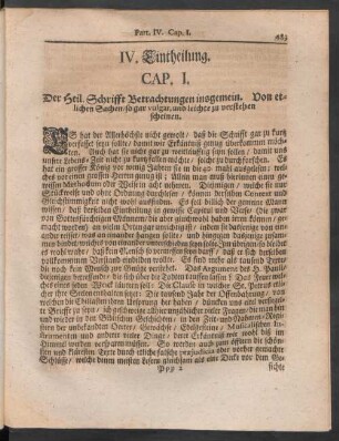 IV. Eintheilung