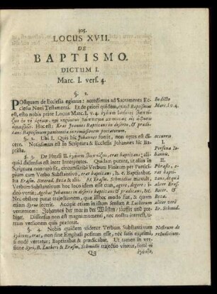 Locus XVII. De Baptismo