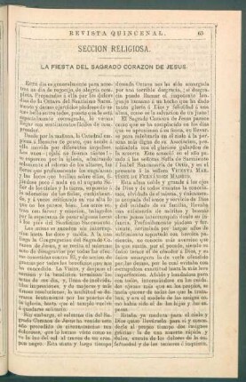 Sección religiosa. : La fiesta del Sagrado Corazón de Jesús.