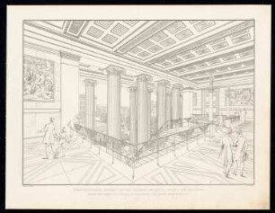Altes Museum auf der Museumsinsel, Berlin: Perspektivische Innenansicht Haupttreppe (aus: Sammlung Architektonischer Entwürfe, Berlin 1858)
