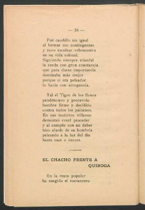 El Chacho frente a Quiroga
