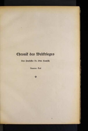 Chronik des Weltkrieges : Neunter Teil