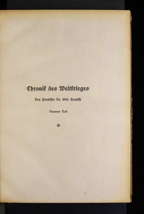 Chronik des Weltkrieges : Neunter Teil