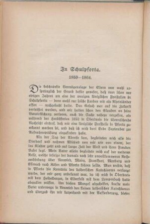 In Schulpforta. 1859-1864.