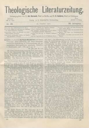 585-588 [Rezension] Schaefer, Rudolf, Das Passah-Mazzoth-Fest nach seinem Ursprunge, seiner Bedeutung und seiner innerpentateuchischen Entwicklung im Zusammenhange mit der israelitischen Kultusgeschichte untersucht