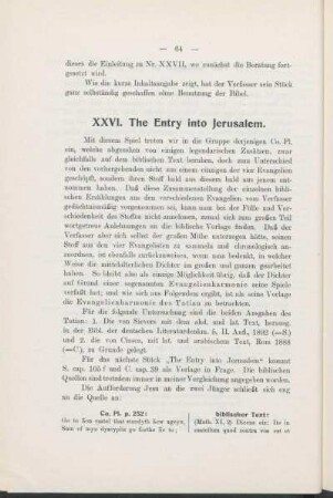 XXVI. The Entry into Jerusalem.