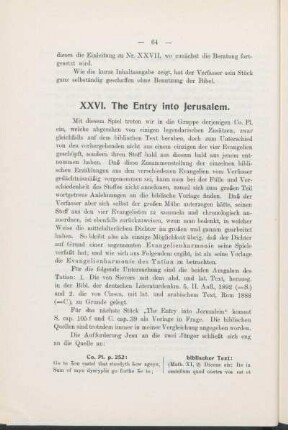 XXVI. The Entry into Jerusalem.