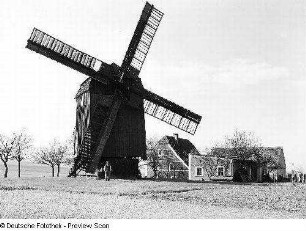 Bockwindmühle und Mühlengehöft, Sachsen (vor 1945)