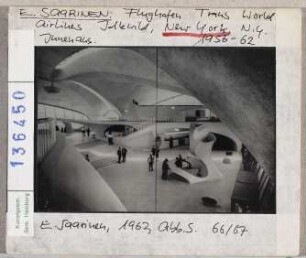 New York: Kennedy-Airport, Trans World Airlines, Innenansicht. Architekt: Eero Saarinen