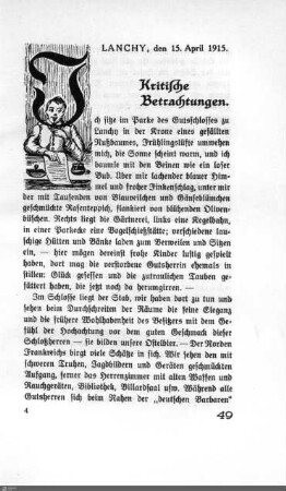 Kritische Betrachtungen.