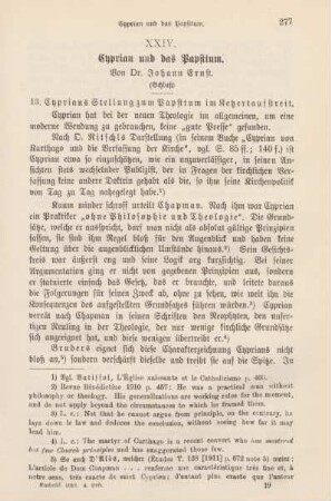 277-290 Cyprian und das Papsttum : Schluß