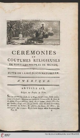 Article XIX: Relgion des peuples du Pérou