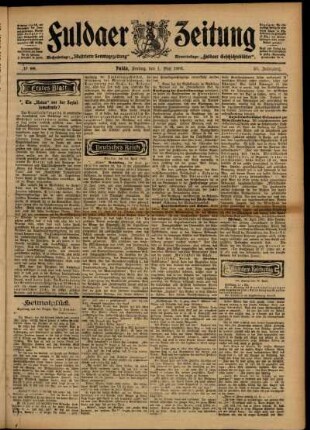 Erste Ausgabe vom Freitag, den 01. Mai 1903.