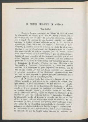 El primer periódico de Cuenca. - (Conclusión)