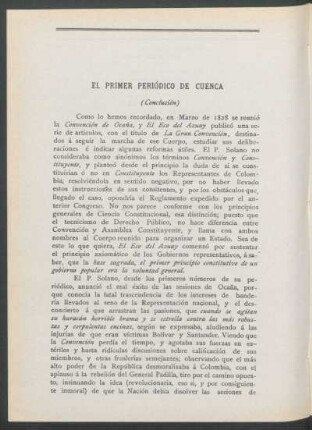 El primer periódico de Cuenca. - (Conclusión)