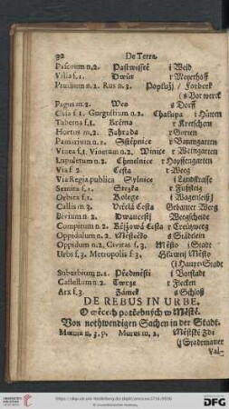 De Rebus in Urbe