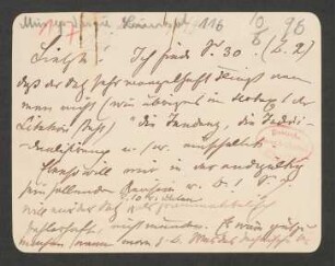 Briefkarte an Marie von Bülow : 10.08.1896