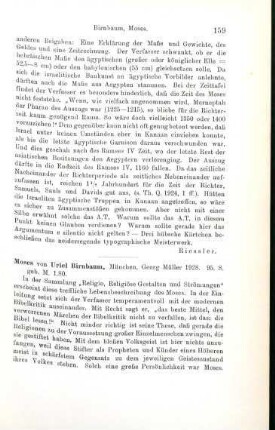 159-161 [Rezension] Birnbaum, Uriel, Moses