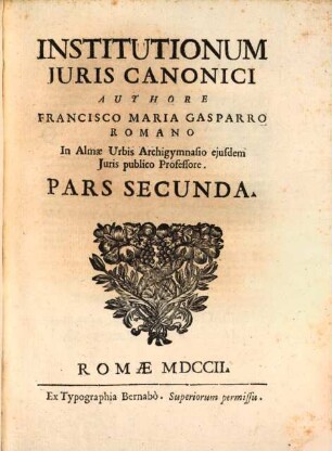 Institutionum Juris Canonici, 2