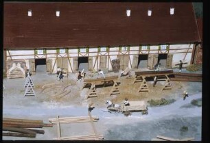 Diorama der kurfürstlichen Werft in Havelberg, Maßstab 1:50, Detailansicht