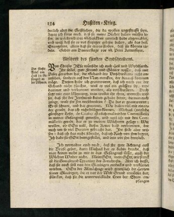 134-137, Abschrift des fuenften Sendschreibens. Von ...