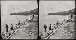 Angler am Ufer des Lac du Bourget